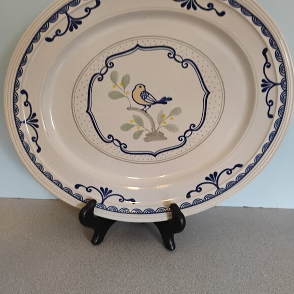 Franciscan Stoneware California Love Bird Pattern oval Platter 13" - Picture 3 of 4